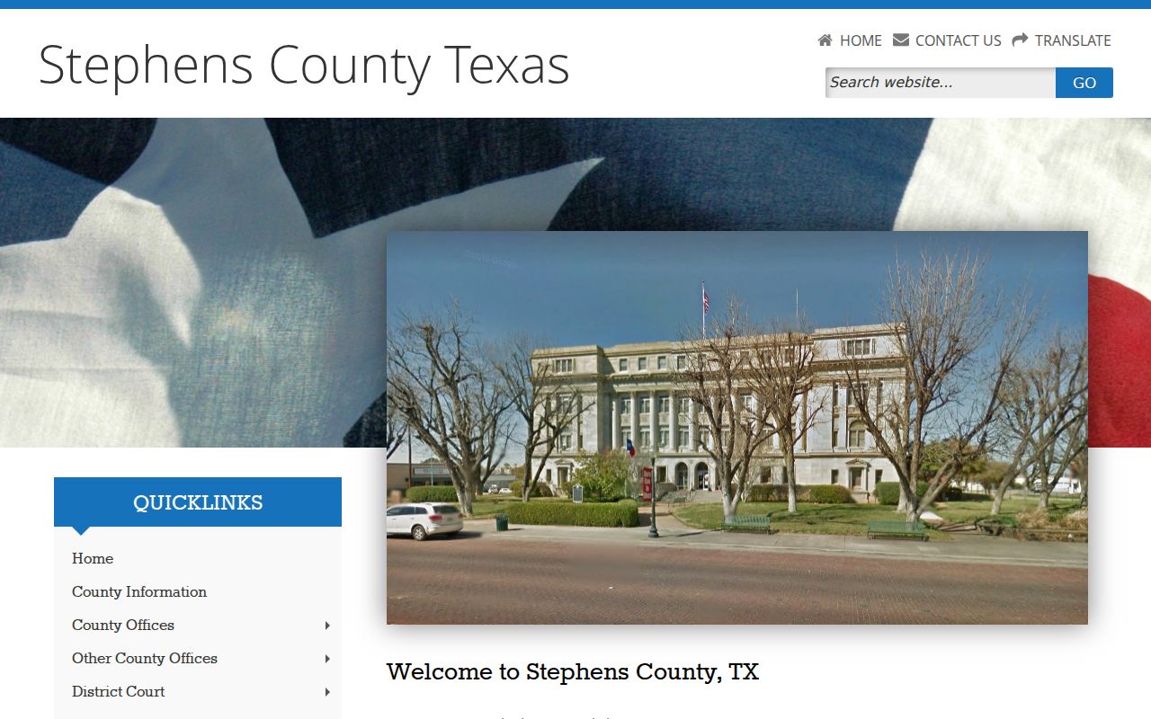 Stephens County court docket county government and courthouse page